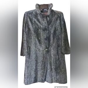 Simpson's Sears Large 50s vintage silver Lambswool Coat